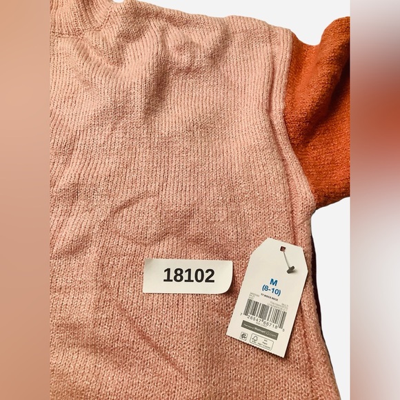 Time and Tru Women's Color Blocked Pink Mock Neck Sweater Size M - Picture 13 of 13